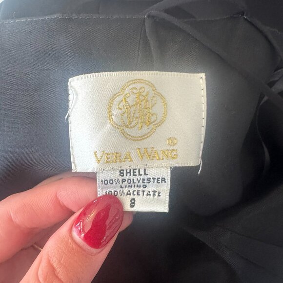 Vera Wang Black Satin Gown - Size 8 - Picture 7 of 8